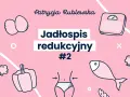 Tania dieta odchudzająca - jadłospis redukcyjny #2. Ilustracje: jajka, ryba, papryka, brokuły, waga, sylwetka.