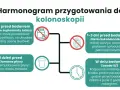 Dieta przed kolonoskopią: odstaw żelazo 5 dni, unikaj pestek 1-3 dni, pij klarowne płyny dzień przed, ostatni środek 5h przed.
