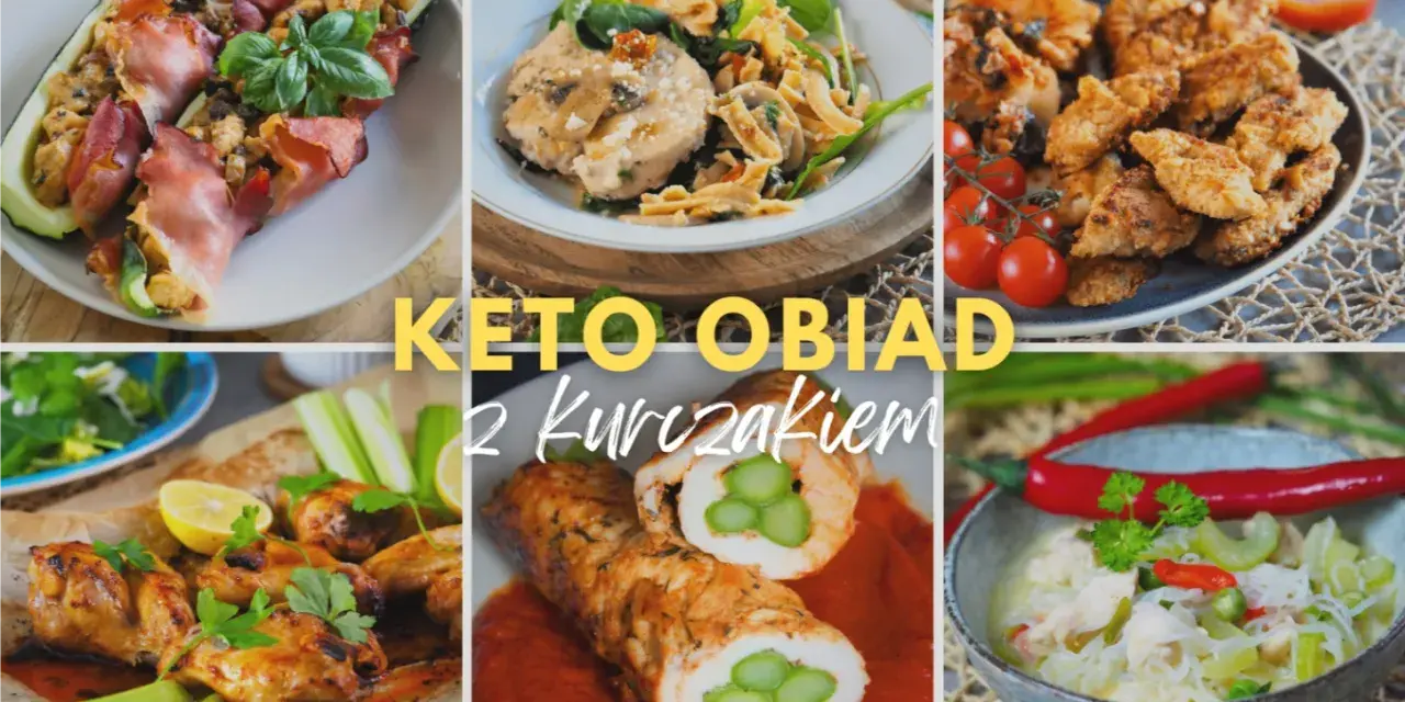 Keto obiad z kurczakiem: faszerowana cukinia, kurczak z szparagami, skrzydełka, kotleciki i zupa. Pyszne i zdrowe dania.