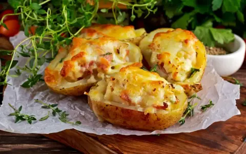 Zapiekane ziemniaki z serem i boczkiem. Czy ziemniaki są lekkostrawne? Te na pewno tak!